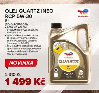 Auto Kelly Olej quartz ineo rcp 5w-30 nabídka