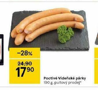 Tesco Poctivé vídeňské párky nabídka