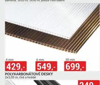 Baumax Polykarbonátové desky nabídka