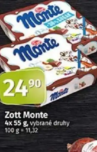 COOP TIP Zott Monte 4x 55 g nabídka