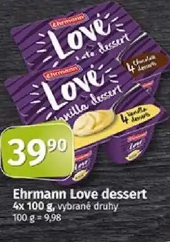 COOP TIP Ehrmann Love dessert 4x 100 g nabídka
