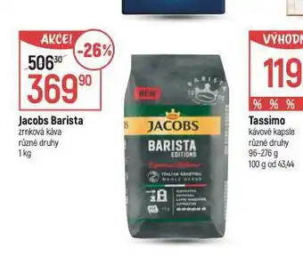 Globus Jacobs barista zrnková káva nabídka