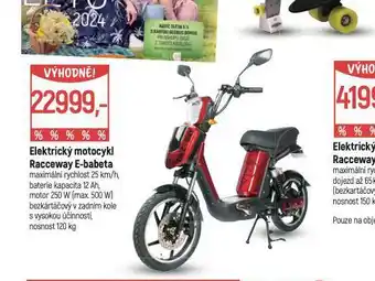 Globus Elektrický motocykl racceway e-babeta nabídka