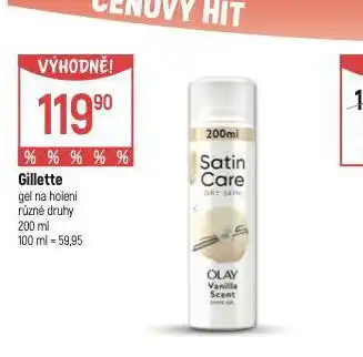 Globus Gillette gel na holení nabídka