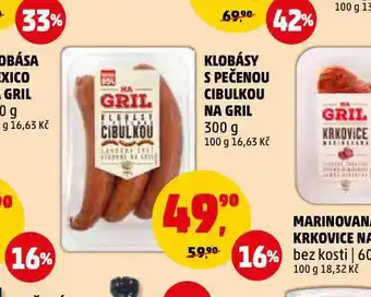 Penny Market Klobásy s pečenou cibulkou na gril nabídka