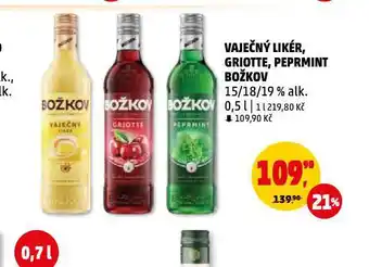 Penny Market Vaječný likér, griotte, pepermint božkov nabídka