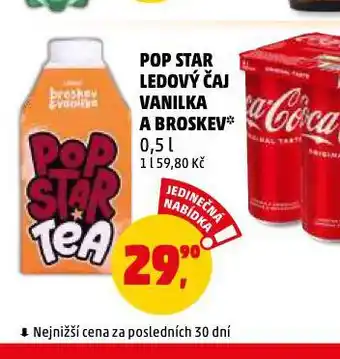 Penny Market Pop star ledový čaj vanilka a broskev nabídka