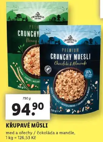 Lidl KŘUPAVÉ MÜSLI nabídka