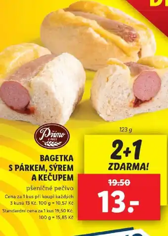 Lidl BAGETKA S PÁRKEM, SÝREM A KEČUPEM nabídka