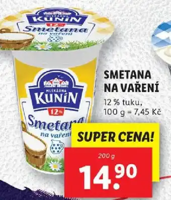 Lidl SMETANA NA VAŘENÍ nabídka