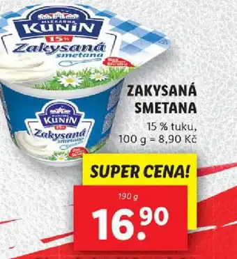 Lidl ZAKYSANÁ SMETANA nabídka