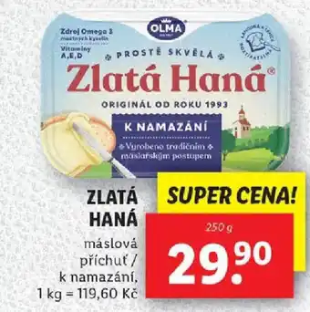 Lidl ZLATÁ HANÁ nabídka