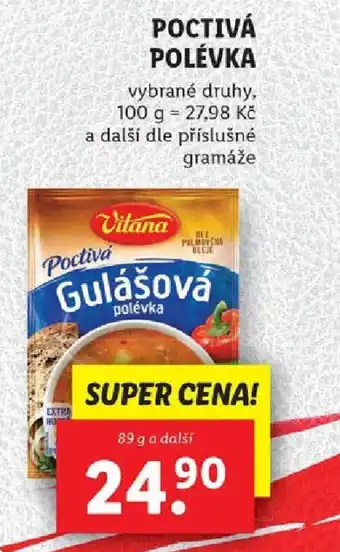 Lidl POCTIVÁ POLÉVKA nabídka