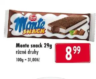 Qanto Monte snack 29g nabídka