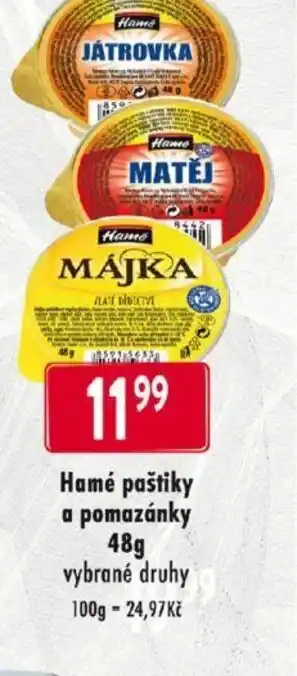 Qanto Hamé paštiky a pomazánky 48g nabídka