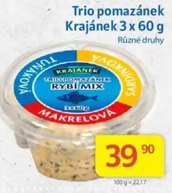 Kubík potraviny Trio pomazánek Krajánek 3 x 60 g nabídka
