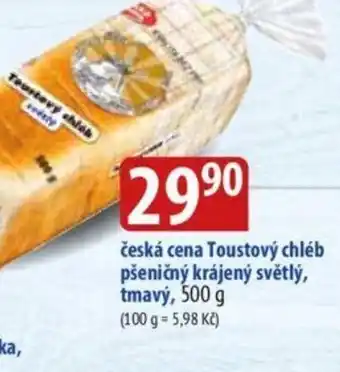 Bala česká cena Toustový chléb pšeničný krájený světlý, tmavy nabídka