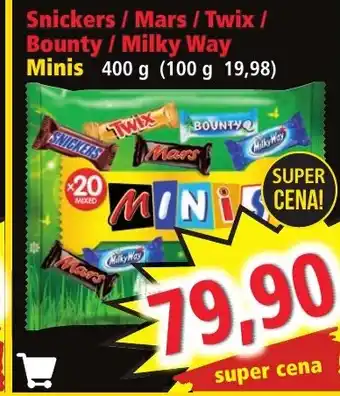 Norma Snickers/Mars / Twix / Bounty / Milky Way Minis nabídka