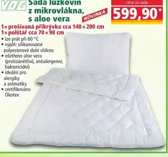Norma Sada lůžkovin z mikrovlákna, s aloe vera nabídka