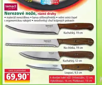 Norma Nerezové nože, různé druhy nabídka
