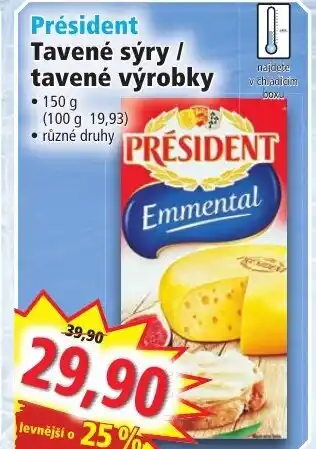 Norma Président Tavené sýry/ tavené výrobky nabídka