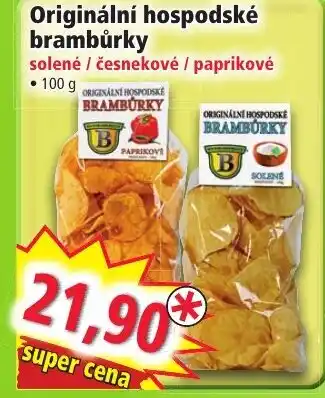 Norma Originální hospodské brambůrky solené / česnekové / paprikové nabídka