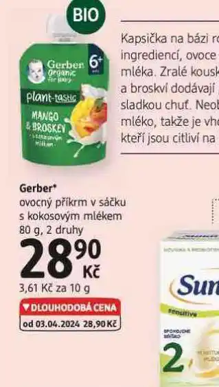 dm drogerie Gerber ovocný příkrm v sáčku nabídka