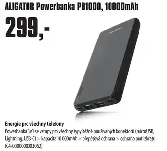 ALIGATOR Powerbanka PB1000, 10000mAh