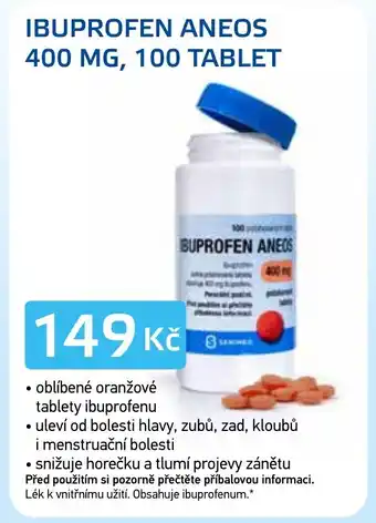 Lékárna AGEL IBUPROFEN ANEOS 400 MG, 100 TABLET nabídka