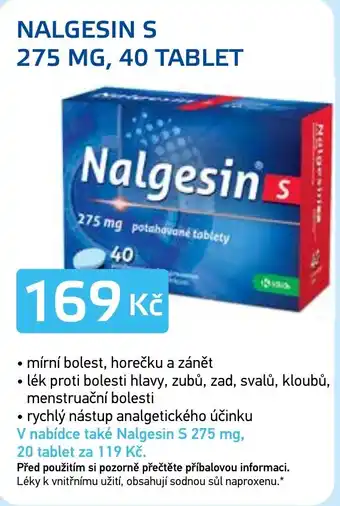 Lékárna AGEL NALGESIN S 275 MG, 40 TABLET nabídka