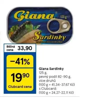 Tesco Giana Sardinky nabídka