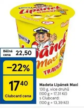 Tesco Madeta Lipánek Maxi nabídka