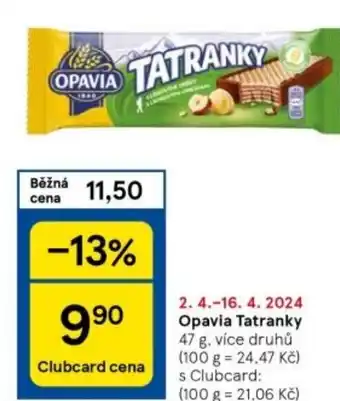 Tesco Opavia Tatranky nabídka