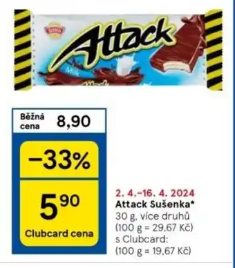 Tesco Attack Sušenka nabídka