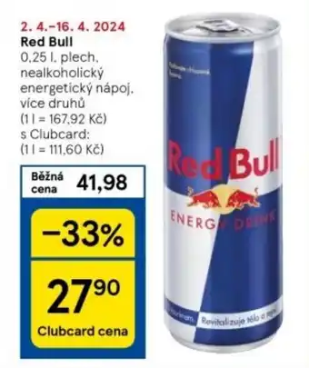 Tesco Red Bull 0.25L nabídka