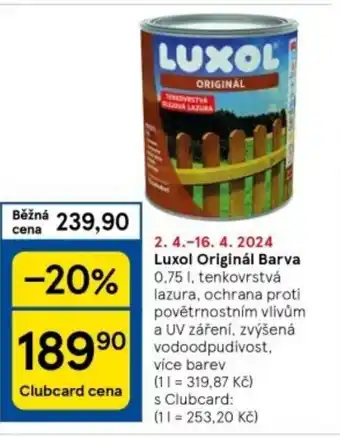 Tesco Luxol Originál Barva nabídka