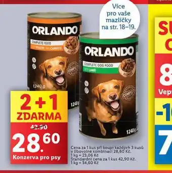 Lidl Orlando konzerva pro psy nabídka