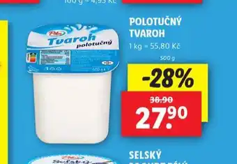 Lidl Polotučný tvaroh nabídka