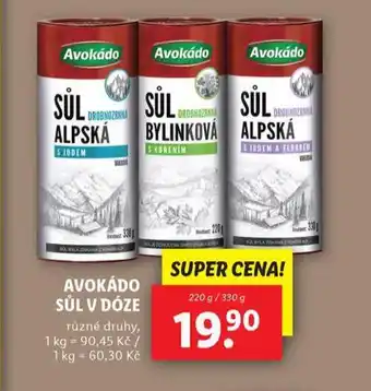 Lidl Avokádo sůl v dóze nabídka