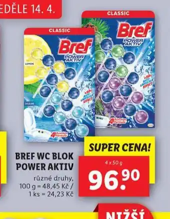 Lidl Bref wc blok power aktiv nabídka