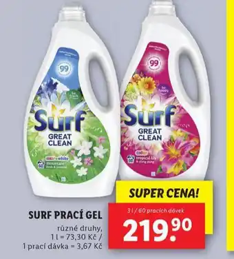 Surf prací gel