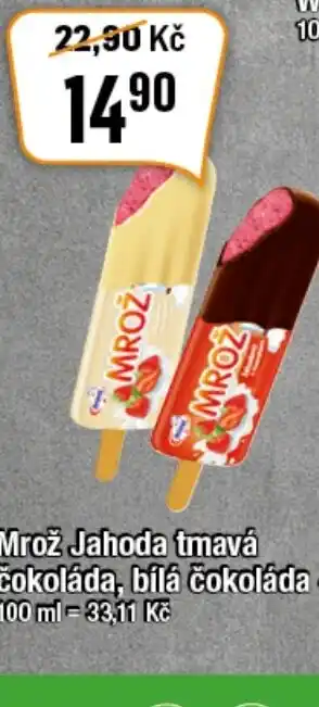 Mrož Jahoda tmavá čokoláda, bílá čokoláda
