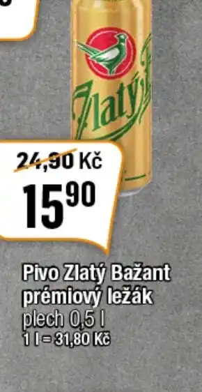 TEMPO Pivo Zlatý Bažant prémiový ležák plech 0,5 L nabídka
