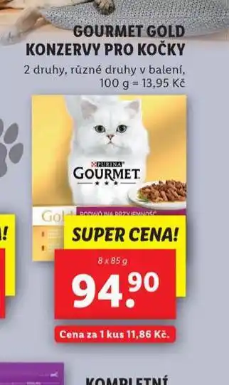 Lidl Gourmet gold konzervy pro kočky nabídka