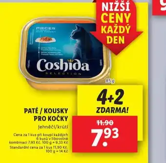 Lidl Coshida paté / kousky pro kočky nabídka