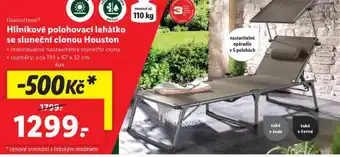 Lidl Hliníkové polohovací lehátko se sluneční clonou houston nabídka