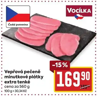 Billa Vepřová pečeně minutkové plátky extra tenké nabídka