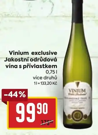 Billa Vinium exclusive Jakostní odrůdová vína s přívlastkem nabídka