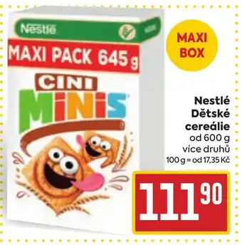 Billa Nestlé Dětské cereálie nabídka