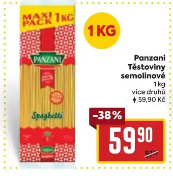 Billa Panzani Těstoviny semolinové nabídka